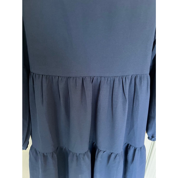 Holzkary Blue Long Sleeve Ruffle Dress size small NEW - Picture 3 of 7